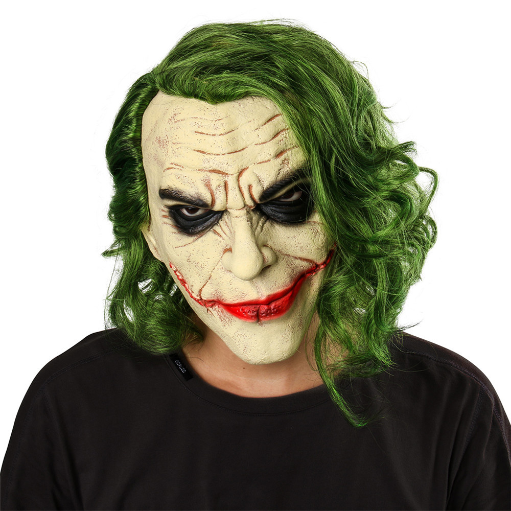 黑暗骑士蝙蝠侠小丑Joker乳胶面具头套COS万圣节跨境