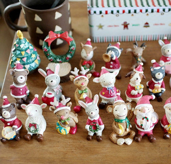 ZAA杂啊 森林圣诞音乐派对迷你圣诞节主题摆件 雪人麋鹿装饰品