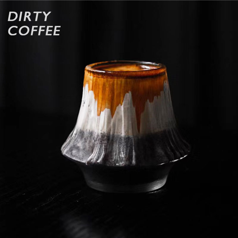Dirty之王 网红脏咖啡专属杯子/美式冰咖杯烈焰富士山 中古玻璃杯