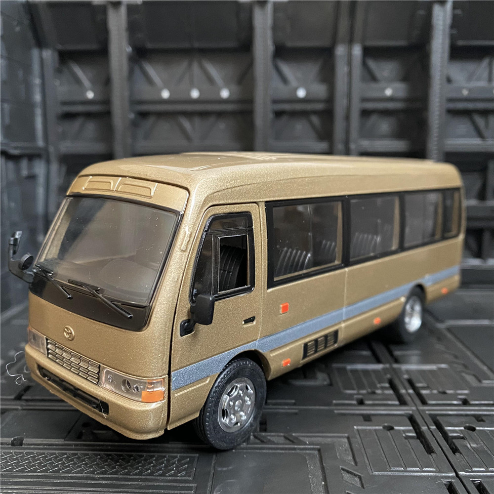 仿真合金声光开门回力丰田考斯特中巴巴士面包车模型儿童玩具收藏