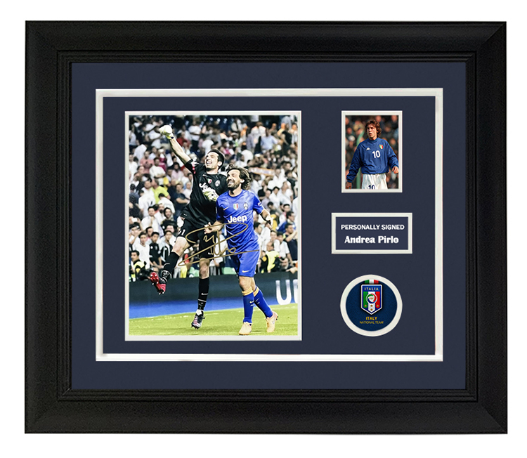 收藏 皮尔洛 意大利 亲笔签名 照片裱框 含SA证书 世界杯 布冯