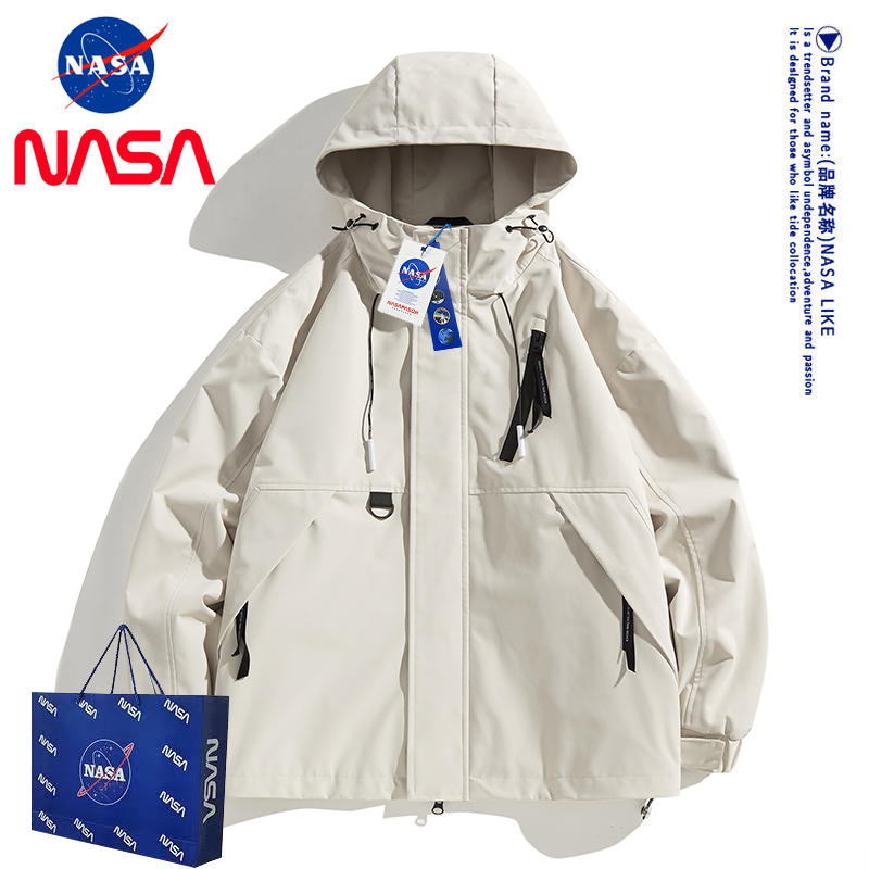 NASA冲锋衣外套女春秋款美式潮牌机能风夹克户外防风防水登山服男
