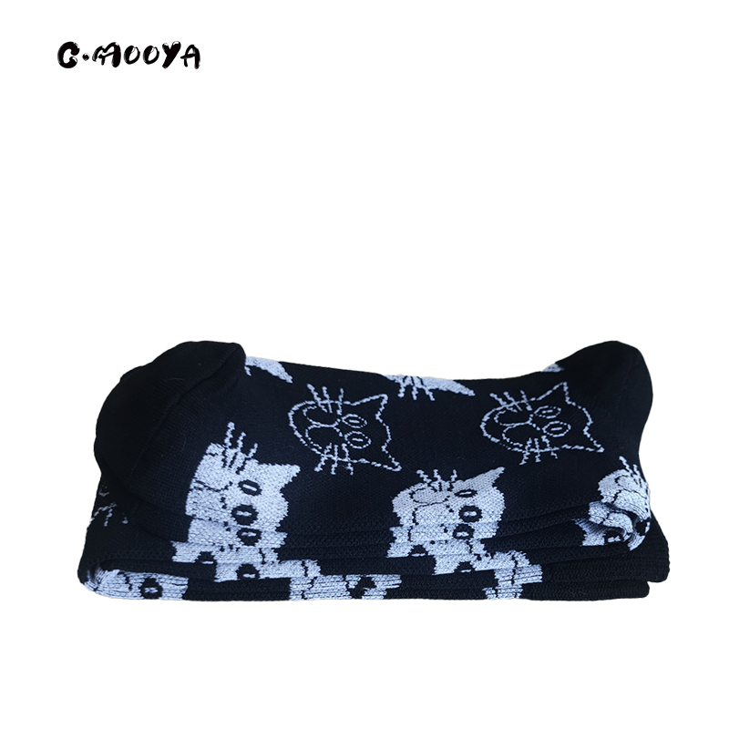 【会员0.01元+1999积分兑换】C-mooya原创设计女童黑色中筒袜秋冬