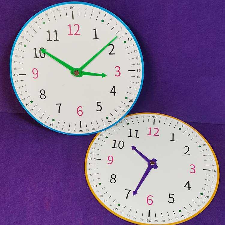 数学老师推荐一年级学具认识钟表加大钟面模型儿童学时间模拟时钟