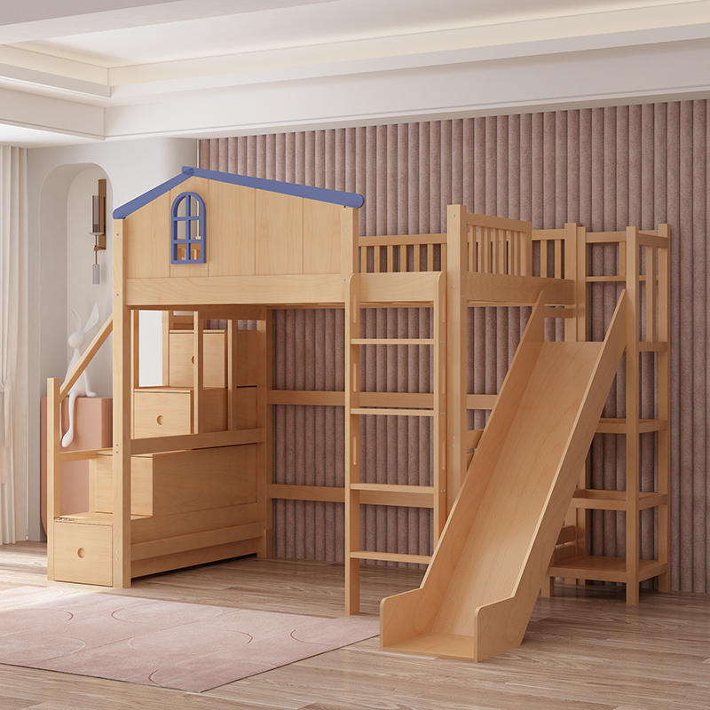 单独滑滑梯全实木榉木滑梯单卖单个子母床树屋上下床儿童定制尺寸