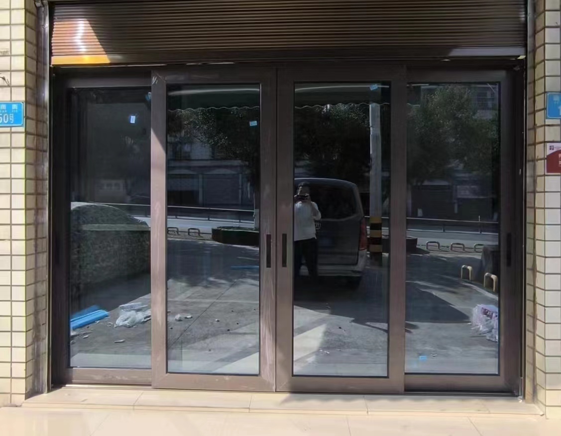 厂家直销4.5公分门框阳台门钛铪金滑门中窄滑门厕所门玻璃滑门钢