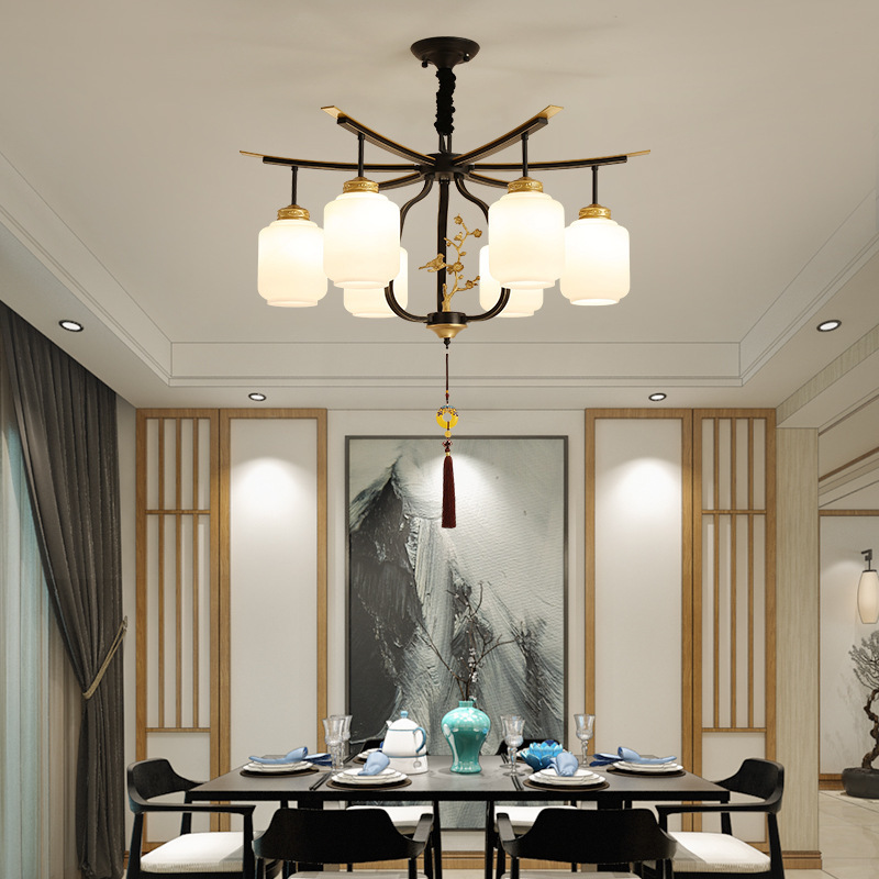 新中式吊灯客厅灯2021年新款中国风现代餐厅别墅复式楼灯具3018