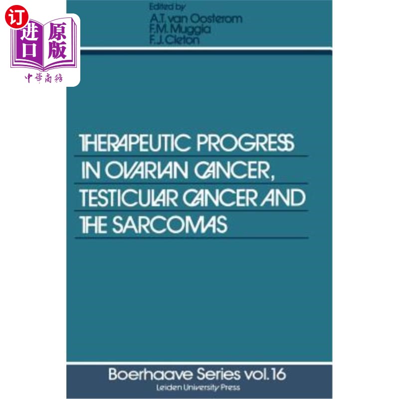 海外直订医药图书Therapeutic Progress in Ovarian Cancer, Testicular Cancer and the Sarcomas 卵巢癌、睾丸癌和肉瘤的治