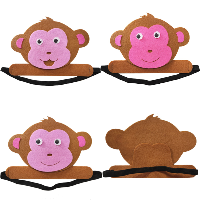 猴子头饰小猴孙悟空美猴王大猩猩头套帽子儿童卡通幼儿园表演道具
