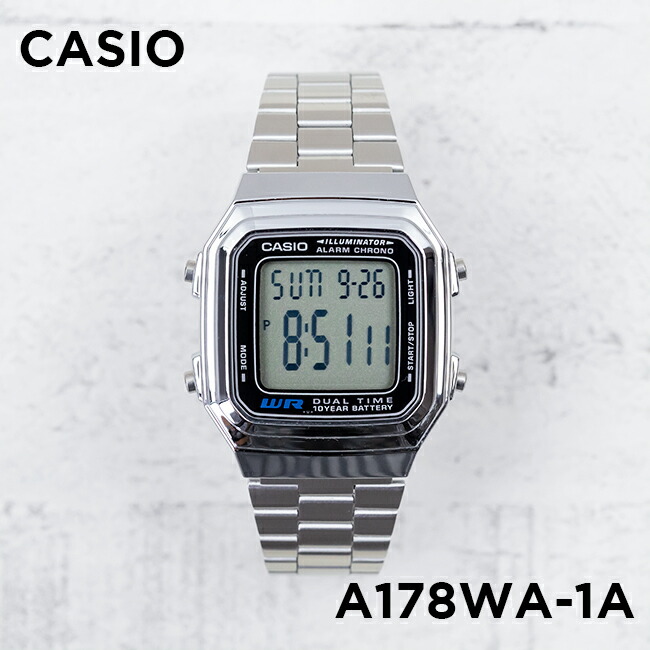 卡西欧casio A178WA-1 男士手表时尚潮流休闲防水复古小方表