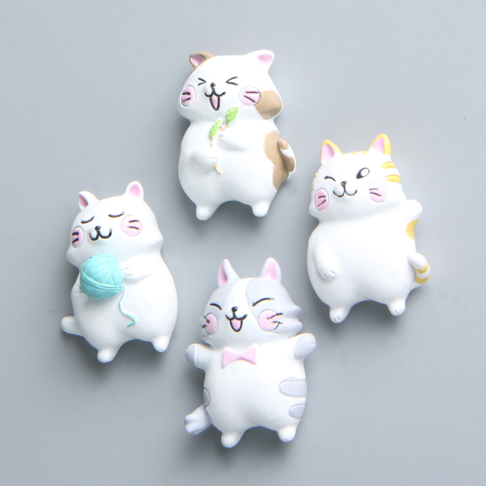 4款猫咪的日常冰箱贴卡通可爱个性可爱创意立体磁贴磁铁家居装饰