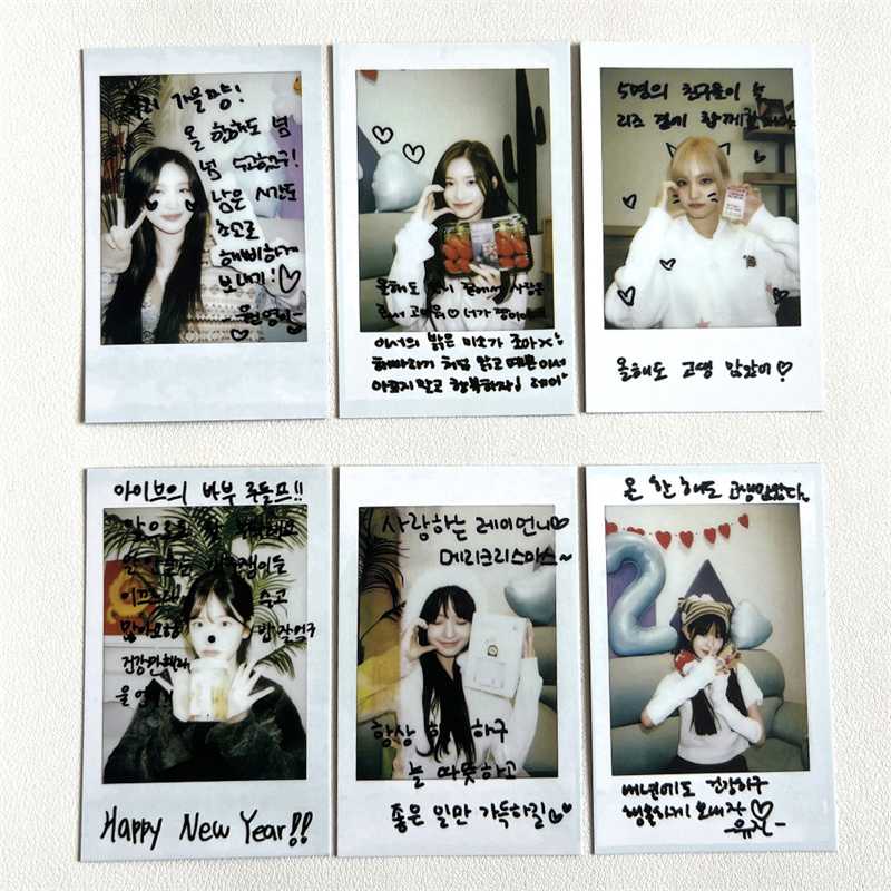 IVE女团IVE'S周边卡片 二周年拍立得Polaroid张元英 芙 签名小卡