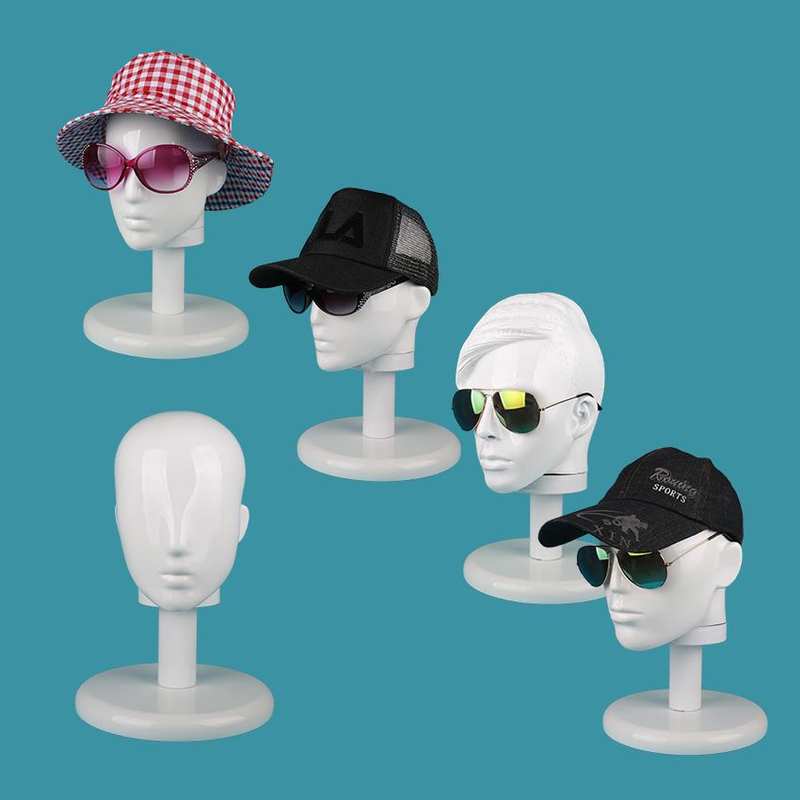 新品高质量人头模特玻璃钢塑料头像抽象假男女头模帽子饰品道具配