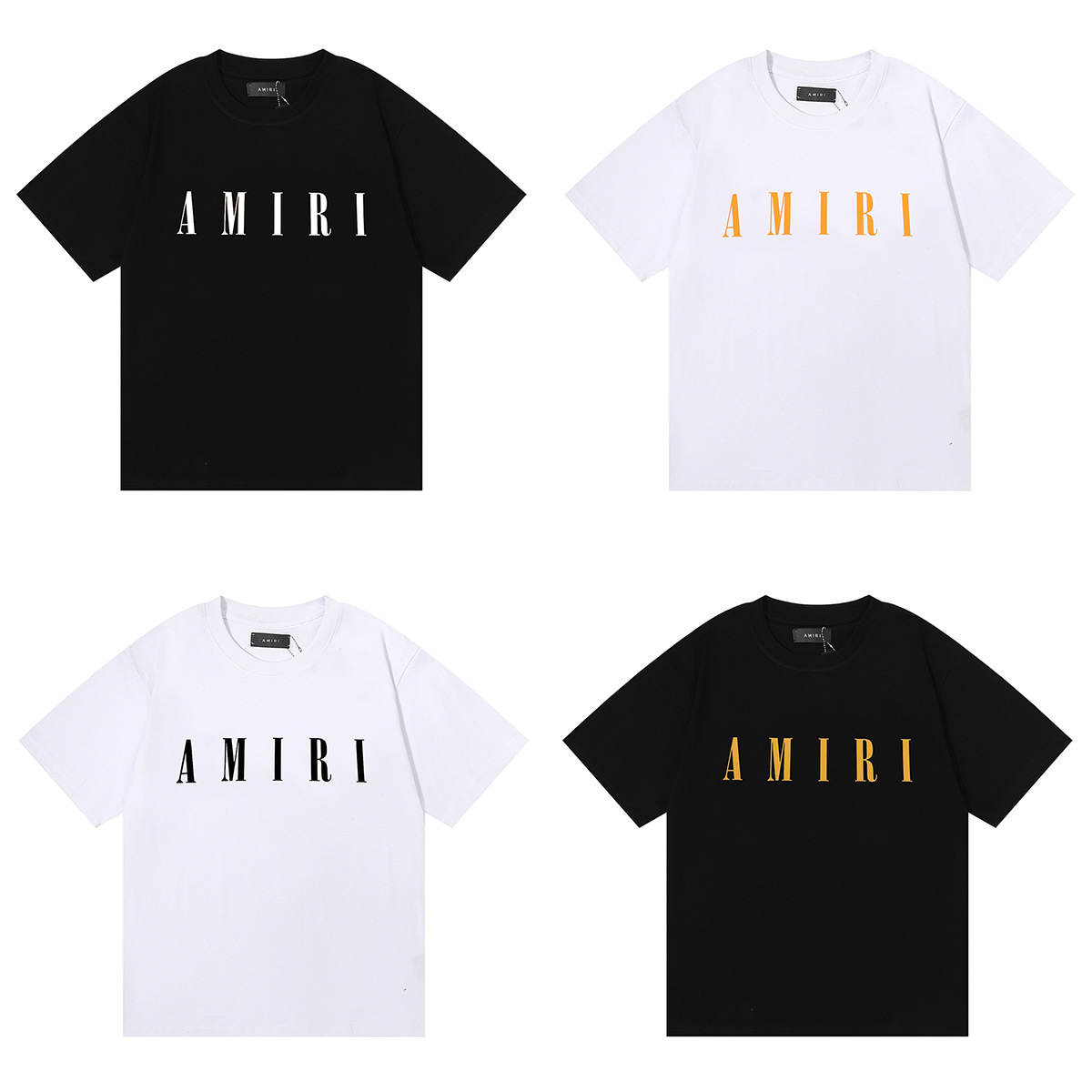 版本夏季新款美潮AMIRI经典基础款简约字母LOGO女宽松短袖T恤