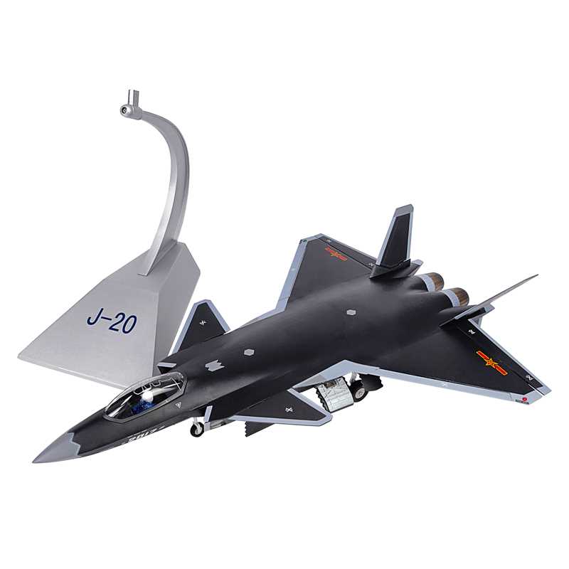 新款1:48歼20战斗机模型合金J20二十飞机仿真隐身战机退伍军事礼