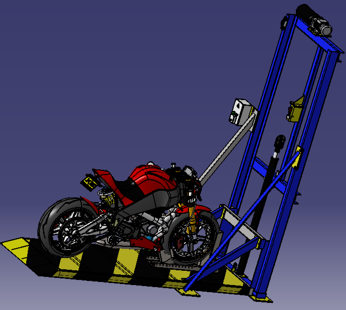 摩托车双层垂直升降停车场立体车库3D三维几何数模型车位stp两层