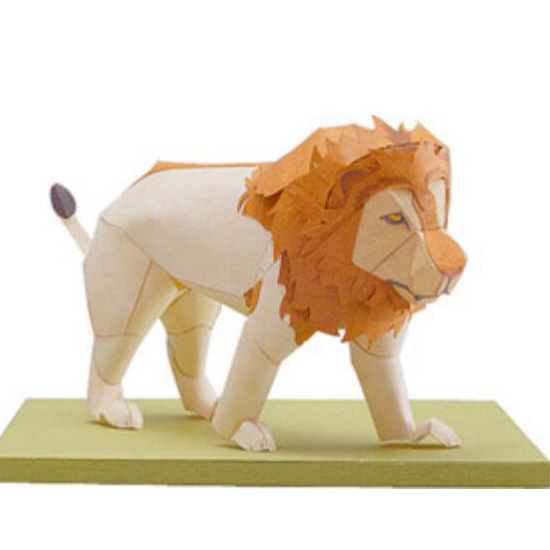 仿真动物狮子折纸剪纸3d立体纸模型DIY手工制作儿童折纸益智玩具