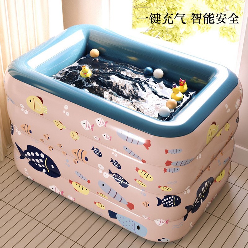 婴儿游泳池家用宝宝洗澡桶家庭室内浴盆小孩新生儿童充气水池浴缸