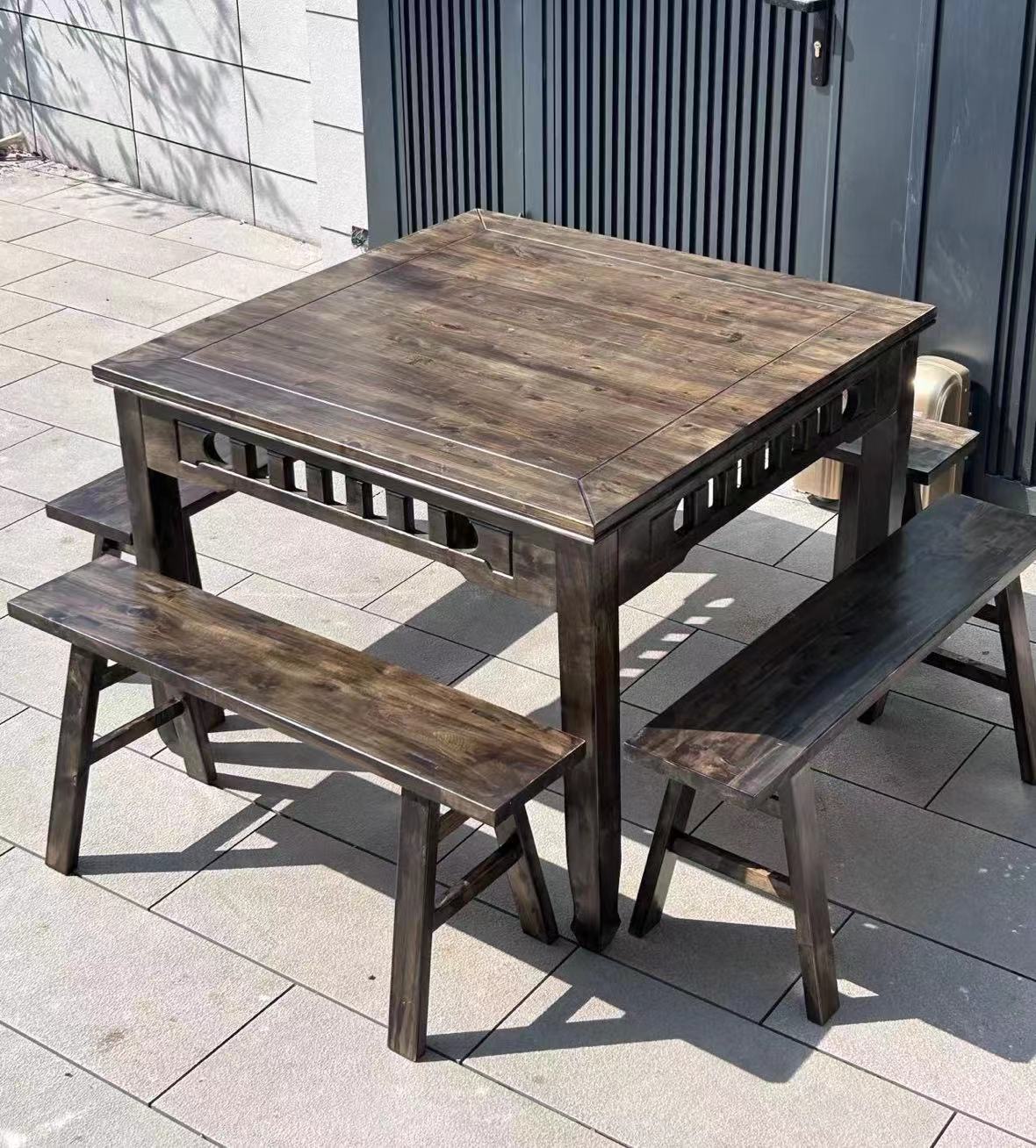 全实木八仙桌正方形老式桌子家用餐桌饭店餐馆中式小方桌吃饭桌子