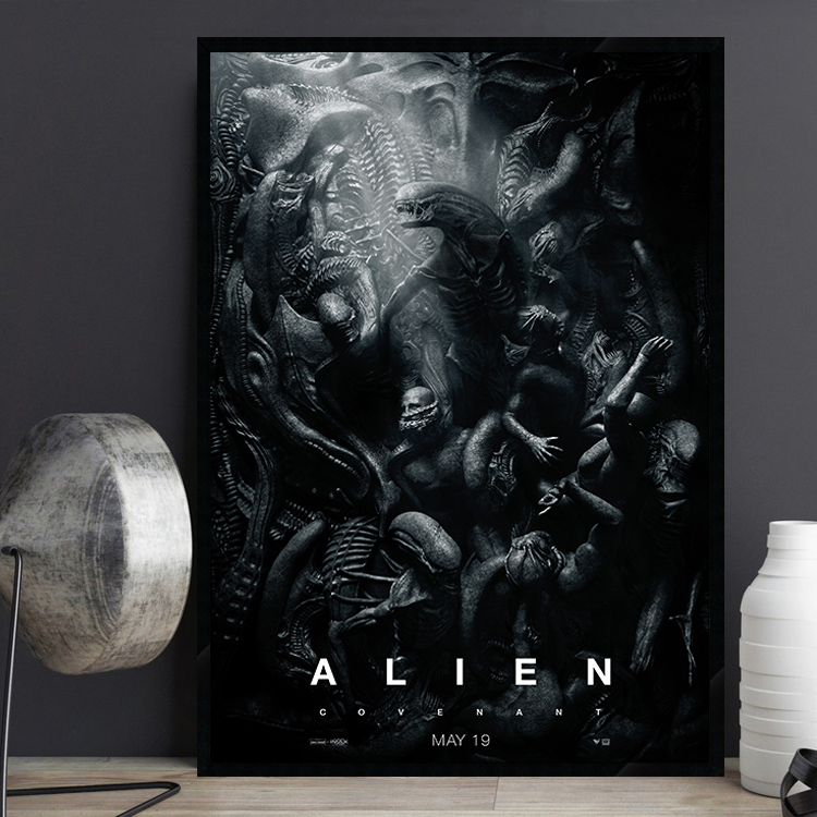 Alien 异形契约经典科幻电影海报装饰画简约现代酒吧个性另类挂画