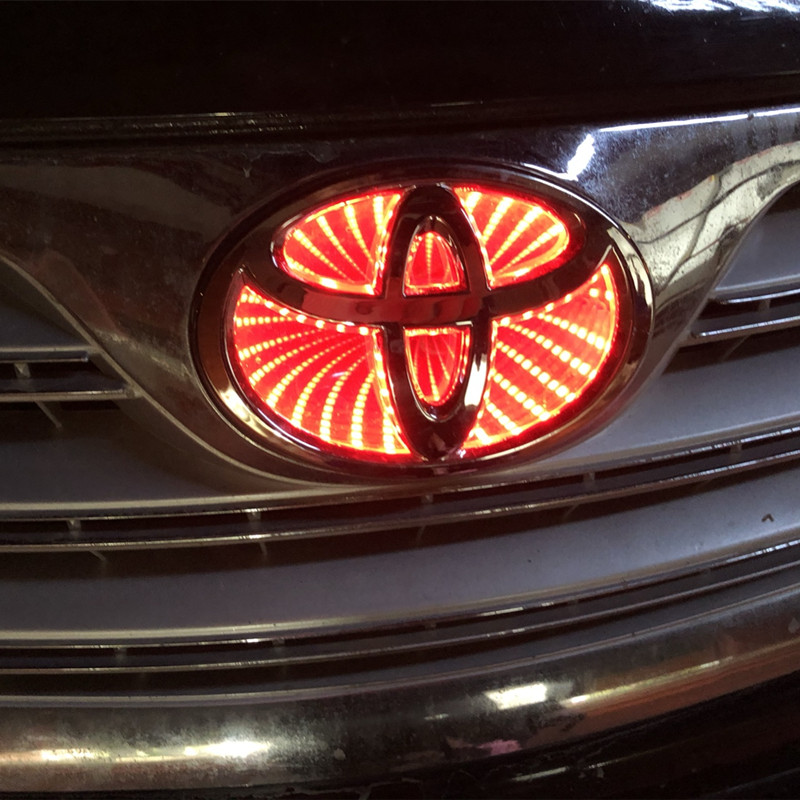 适用于3D丰田中网标志发光凯美瑞卡罗拉威驰汉兰达前标后尾车标灯