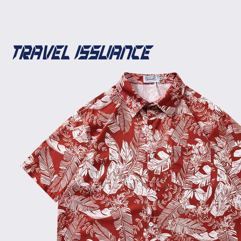 TRAVEL ISSUANCE 丢失自己 泰式沙滩夏威夷夏季慵懒宽松短袖衬衫
