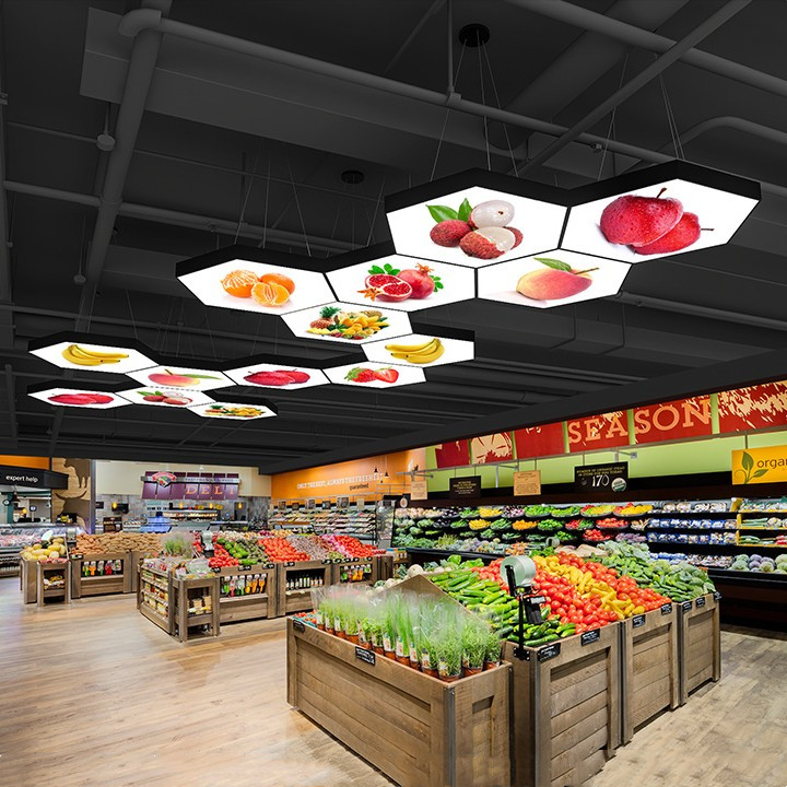 定制图案超市商场生鲜水果店造型灯led办公室创意便利店异形吊灯
