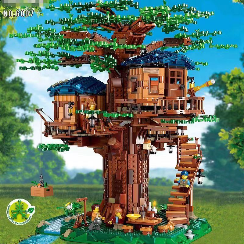 中国积木创意系列森林树屋木屋灯光版21318儿童拼装玩具礼物模型