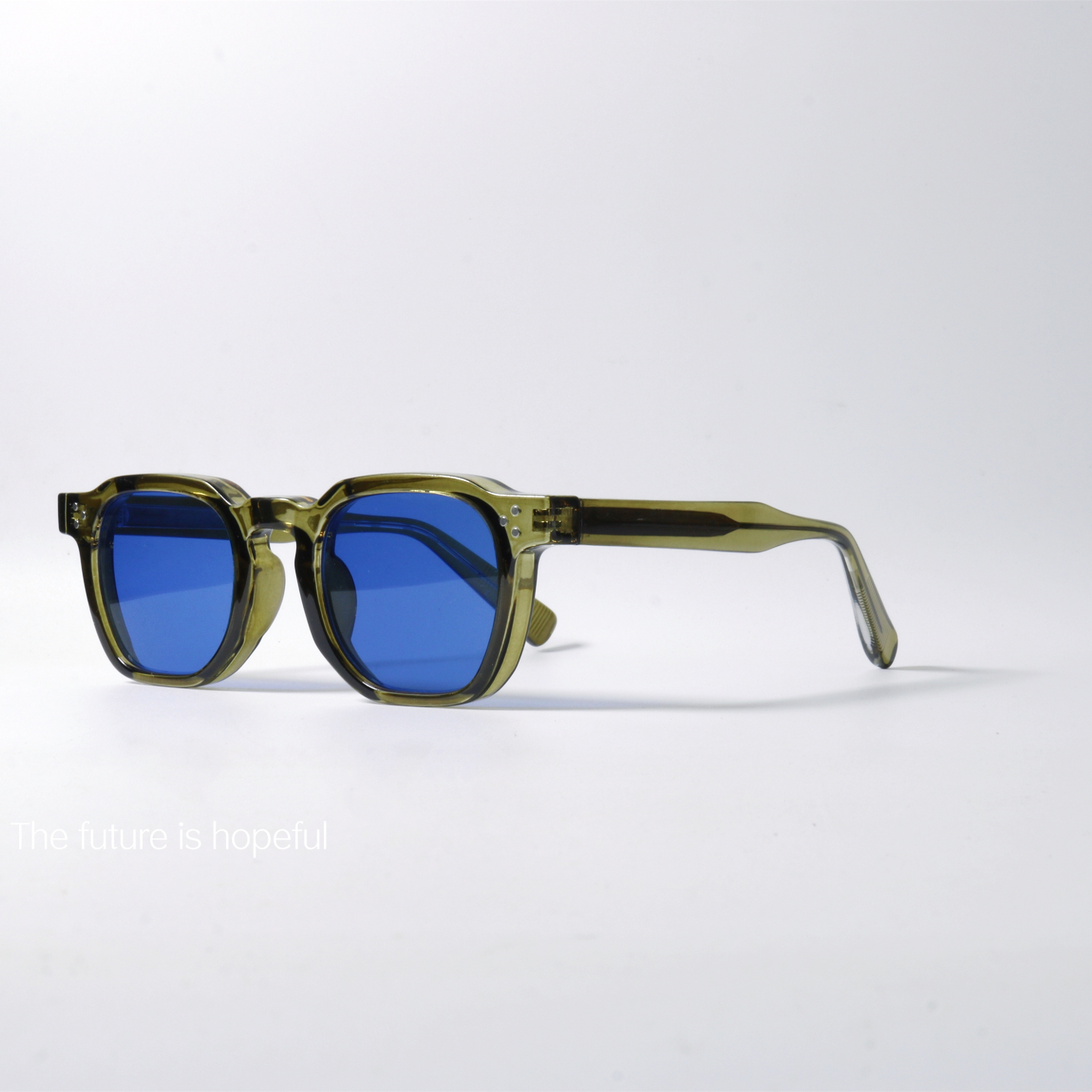 经典款撞色设计太阳眼镜UV400防紫外线辐射可配近视小众蓝色墨镜