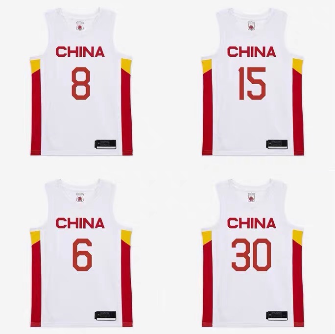 中国队球员版篮球服8号私人定制体恤球队印刷吸汗男篮亚洲杯战衣
