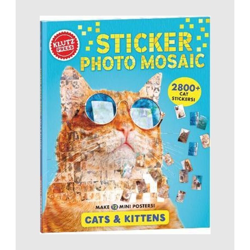 Klutz系列 英文原版 Sticker Photo Mosaics: Cats & Kittens 贴纸照片马赛克 猫和小猫 儿童启蒙动手创造力儿童玩具图画书