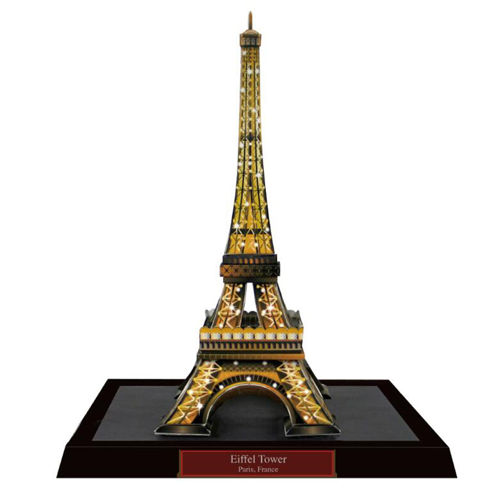 儿童益智DIY手工制作仿真建筑法国巴黎埃菲尔铁塔3D纸质模型玩具