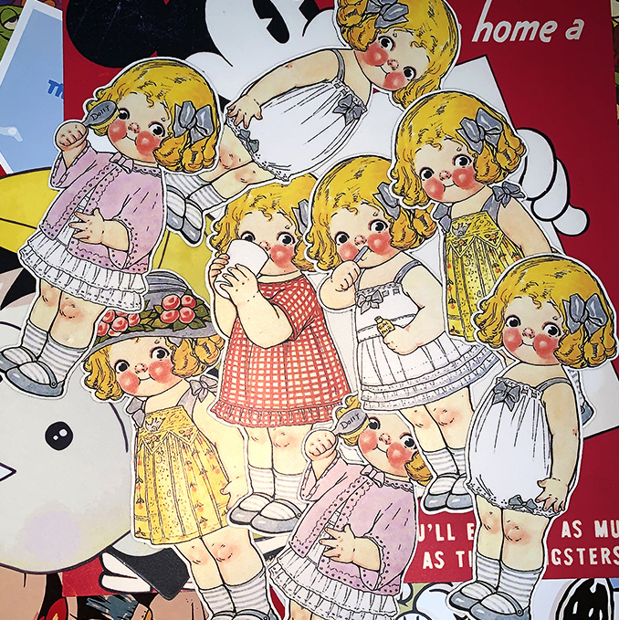 F02卡通可爱磁性冰箱贴行李箱贴纸复古番茄汤娃娃贴纸家居装饰