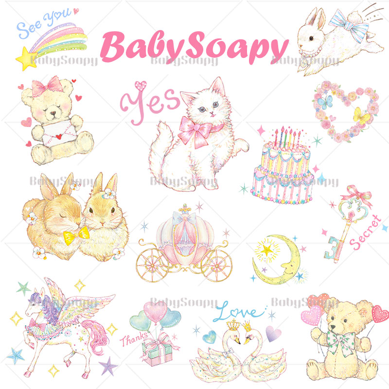 BabySoapy  ps贴纸手账素材可爱lolita免抠透明手机png贴图S29