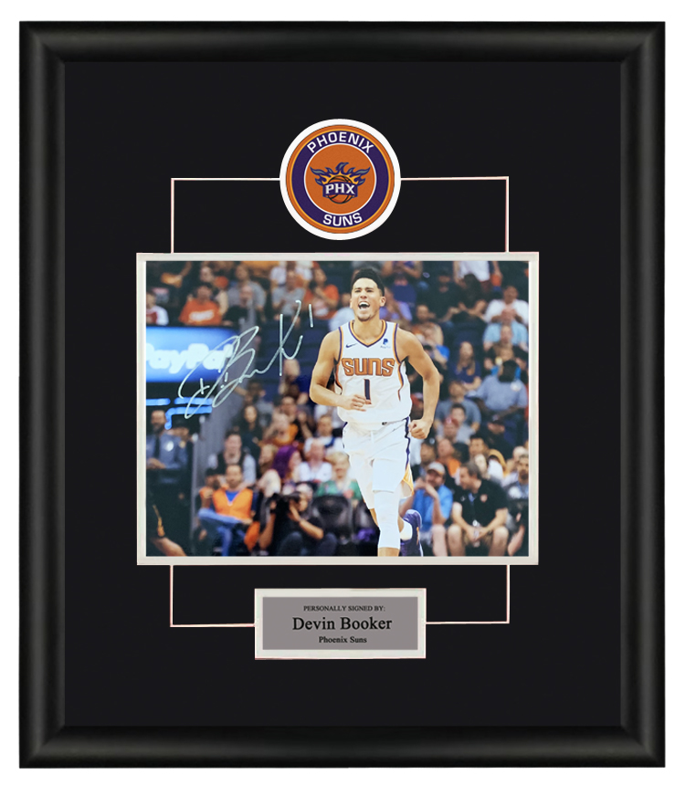 德文布克 亲笔签名照片 NBA太阳队1号 裱框收藏 带SA证书