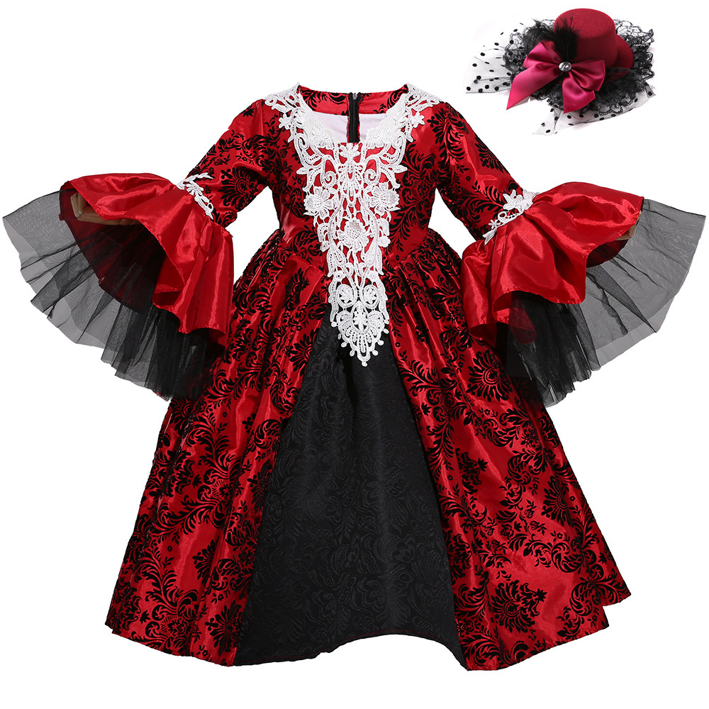 维多利亚时期服装女童西班牙洛丽塔公主裙复古宫廷礼服裙表演服