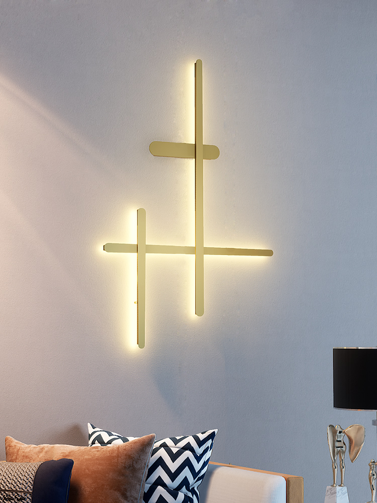 金色黑色创意壁灯设计师北欧背景墙灯客厅电视墙卧室床头LED灯具