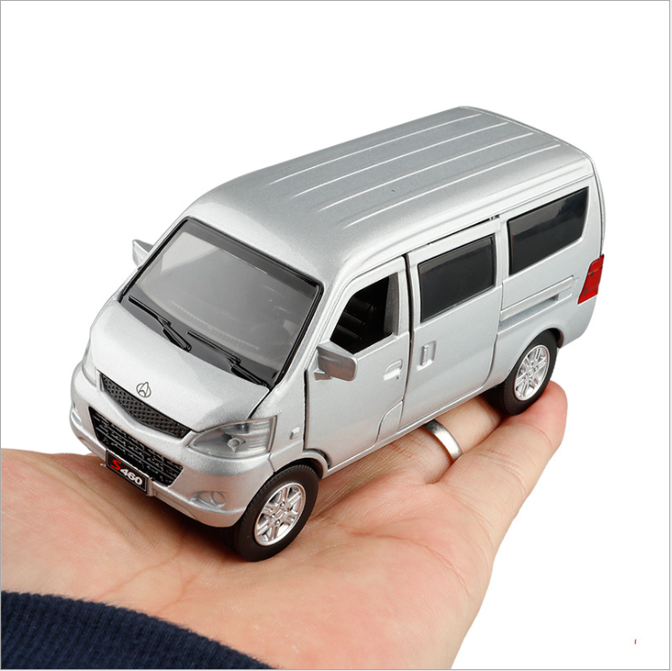 1/32 长安之星微型面包车六开门声光MPV移门金属玩具汽车模型