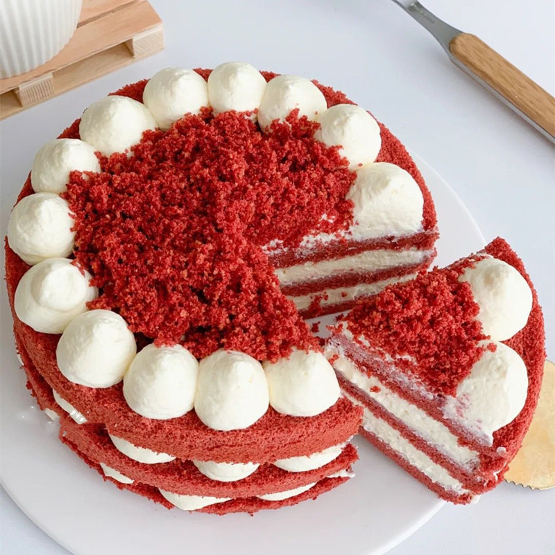 草莓红丝绒水果生日蛋糕同城配送巧克力男女儿童定制上海广州全国