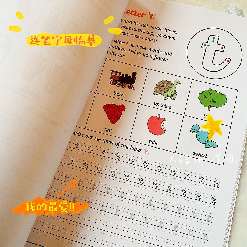幼儿小学生英语26个小写字母单词书写控笔高清练习画册启蒙动画片