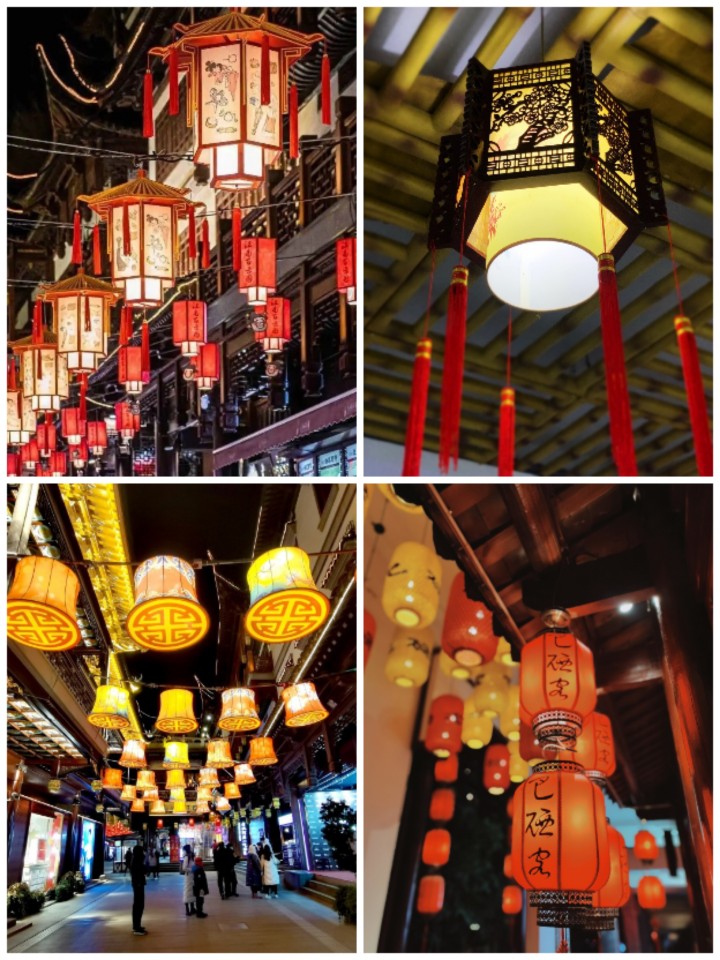 中国古典古风古装大红灯笼灯会元宵花灯庙会新年喜庆节日设计素材