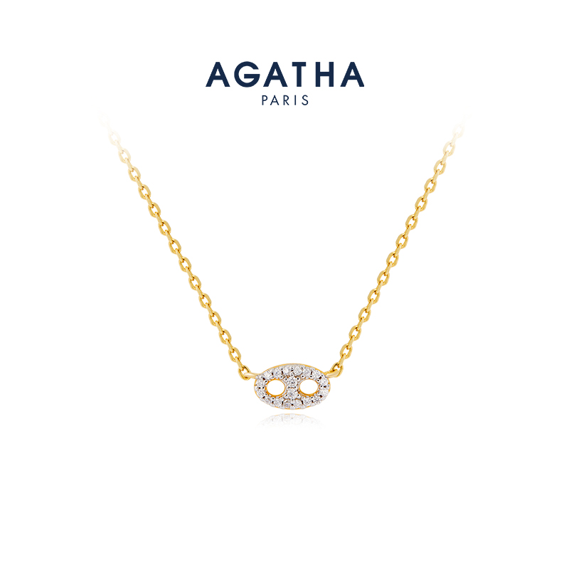 AGATHA/瑷嘉莎经典璀璨系列小猪鼻项链优雅法式项链