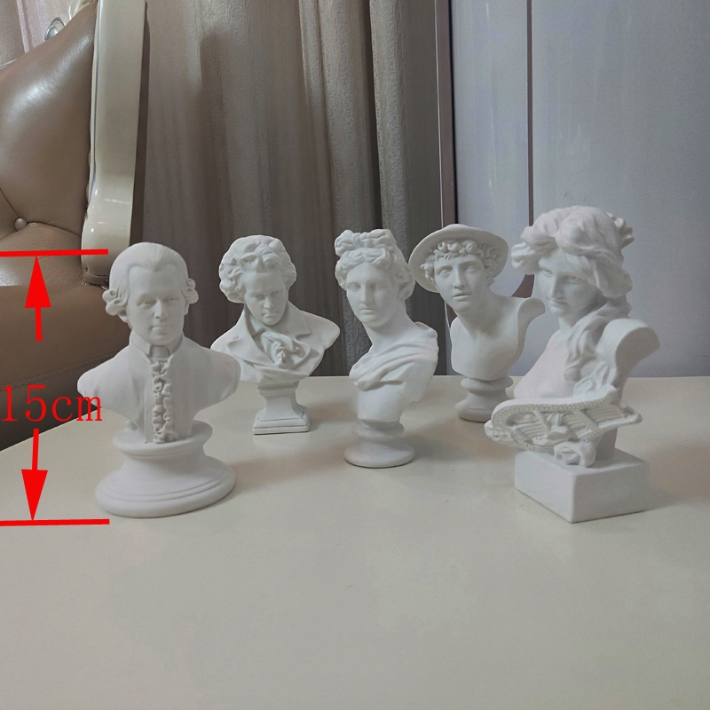 15cm树脂莫扎特贝多芬阿波罗麦丘里琴女欧式人物雕像摆件美术用品