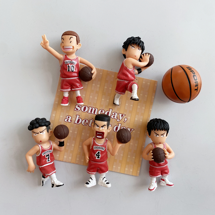 一套6个装创意灌篮高手篮球冰箱贴磁贴动漫人物吸铁石家居冰箱贴
