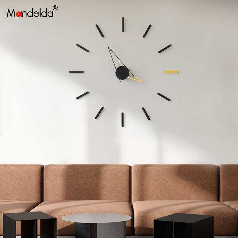 Mandelda沙发背景墙装饰钟表挂钟客厅家用时尚北欧轻奢时钟挂墙面