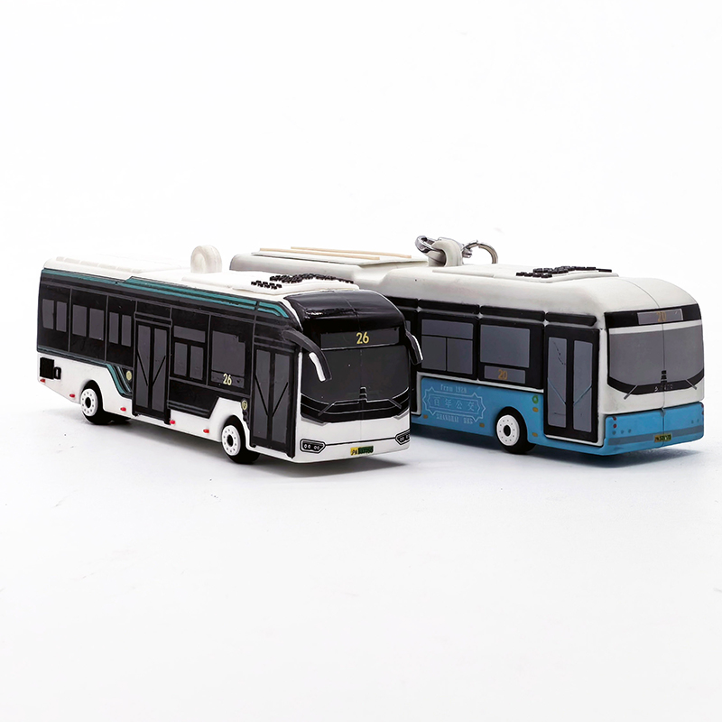 1:110上海公交车模型申沃客车白金刚IEV109系纯电动客车摆件钥匙