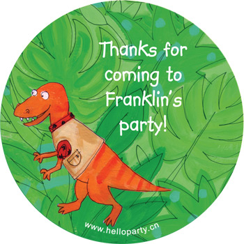 爬行动物十大恐龙个性创意贴纸包装贴聚会感谢标签贴衣服礼物贴