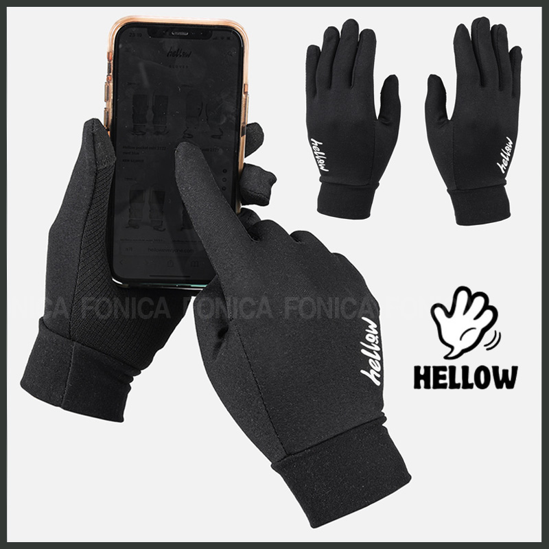 223HELLOW黑色手套防寒风黑色里料内皮胆用冬季可以玩儿手机触摸