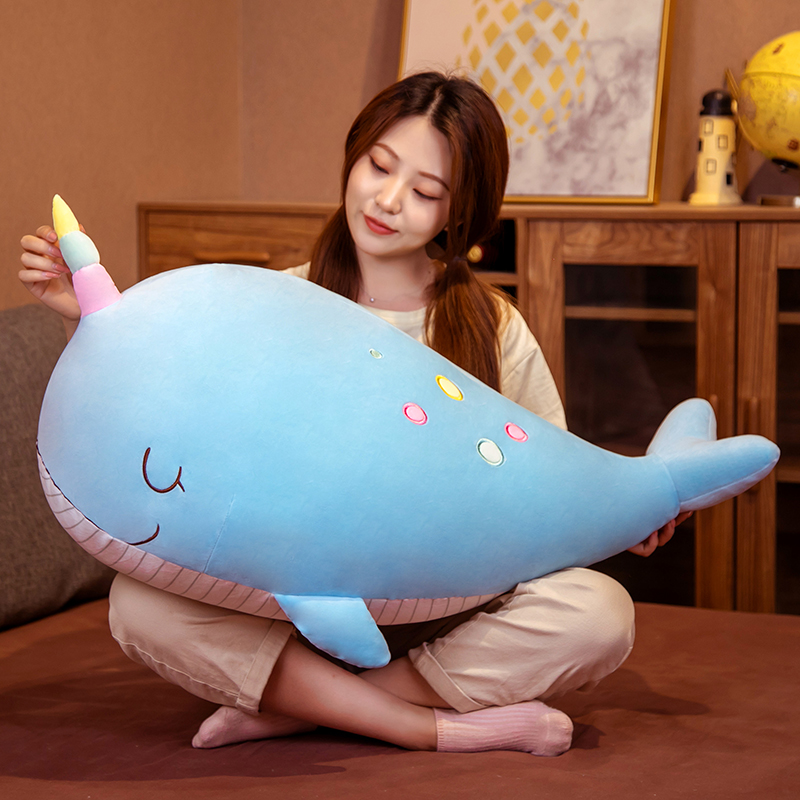 星空独角鲸抱枕公仔小海豚玩偶布娃娃可爱鲸鱼毛绒玩具生日礼物女
