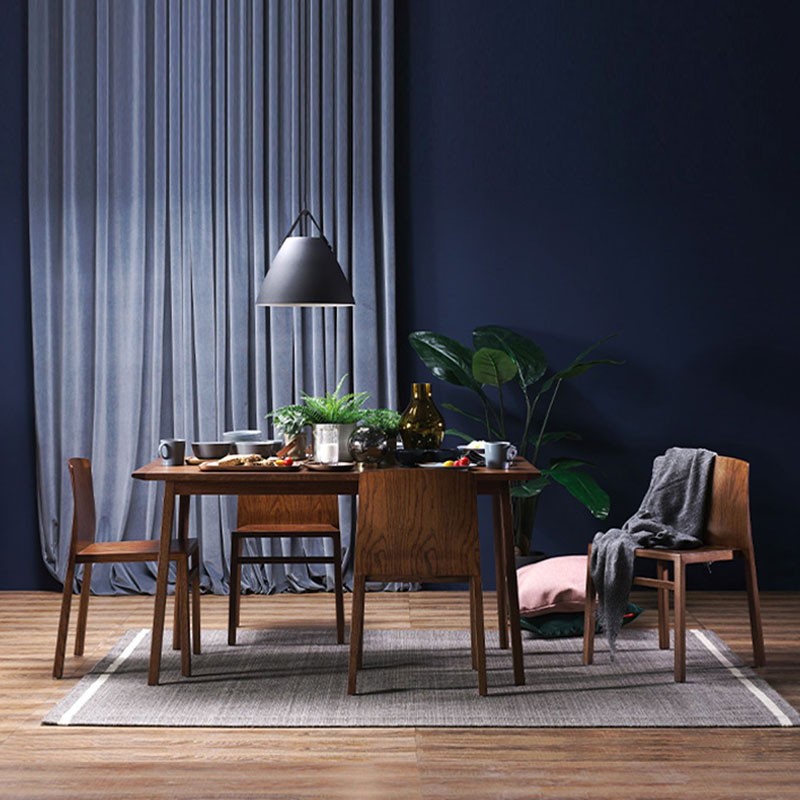 原创设计北欧简约风格橡木色小户型4人餐桌椅组合汉娜一桌四椅
